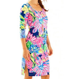 Lilly Pulitzer KENZIE Sz M Dress Rare Travelers Palm Pattern